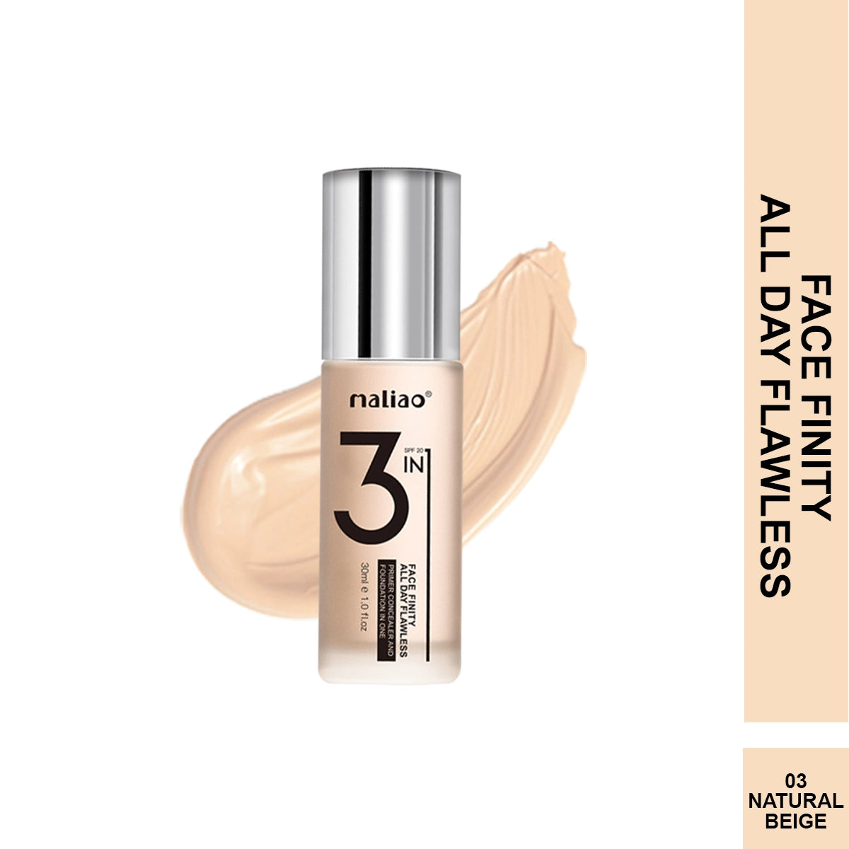 Maliao 3-in-1 Face Finity Primer, Concealer & Foundation